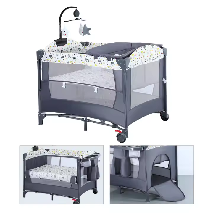 PANGDUBE-cuna multifuncional para bebé de 0 a 3 años, cama para recién nacido de 104x76cm, cunas con cambiador, Corralito, cama para dormir - 1