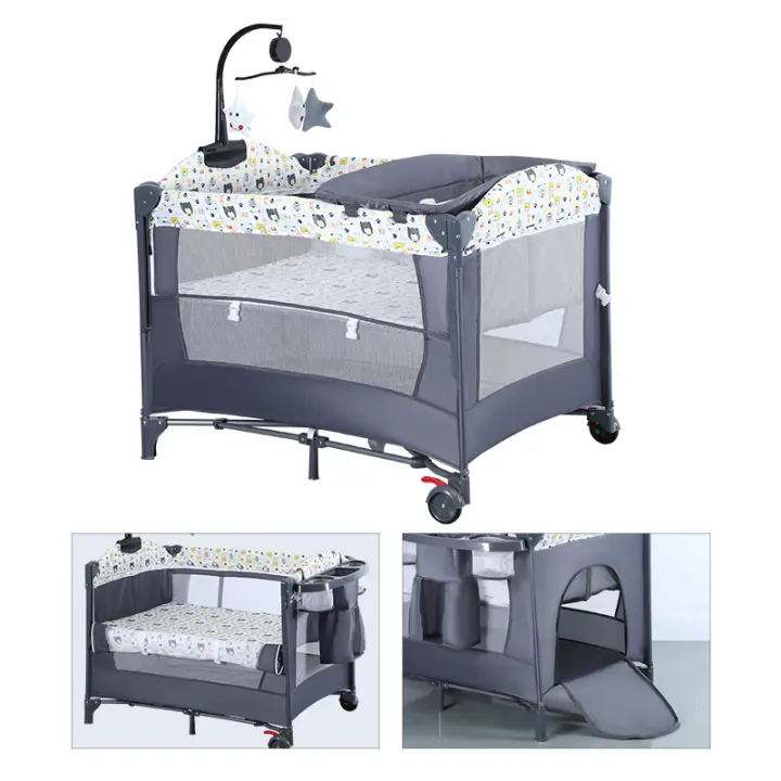 PANGDUBE-cuna multifuncional para bebé de 0 a 3 años, cama para recién nacido de 104x76cm, cunas con cambiador, Corralito, cama para dormir - 1