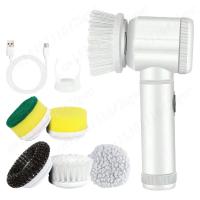 Cepillo de Limpieza Eléctrico Cepillo de Frotar Potente con 5 Cabezas Reemplazables para Baño y Cocina - details 4