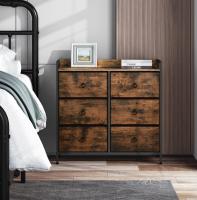 Cómoda de cabina con 6 cajones de tela, aparador de almacenamiento para dormitorio, pasillo, organizador del hogar - details 7