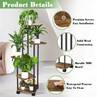 Para De 5 Niveles, Soporte Interior Con Ruedas Desmontables, De Varios Niveles Acuado Para Balcón, Jardín, Interior y Exterior - details 1