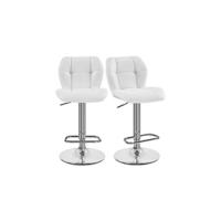 2 piezas Taburetes de Bar Altura Ajustable 92-113,5cm Sillas de Bar Asientos Giratorios Diseño Moderno Taburetes Altos Blanco - details 8