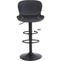 Taburetes Altos de Cocina Juego de 2, Taburete de Bar Regulable en Altura, Taburete Alto con Resalto y Reposapiés, Taburete Giratorio Moderno, Negro - details 19