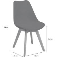 Sillas de Comedor, Sillas de Cocina Nórdicas con Asiento Blando, Tapizado y Patas de Madera de Haya Resistente, Blanco, 2 Sillas - details 9