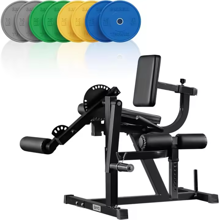 GMWD y Curl Special hine para parte inferior del cuerpo, Banco de ejercicios ajustable con carga de placas, Extensión giratoria de piernas para muslos, Gimnasio en casa - 1