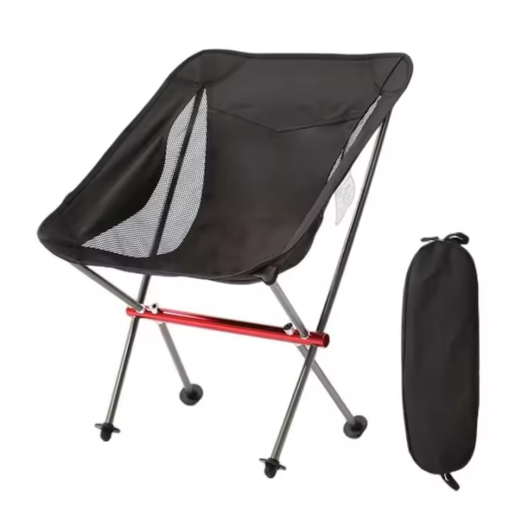 Silla plegable portátil para acampar, estructura totalmente de aluminio, compacta, con bolsa de transporte, senderismo al aire libre, pesca, mochila - 1