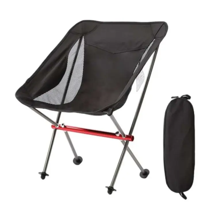 Silla plegable portátil para acampar, estructura totalmente de aluminio, compacta, con bolsa de transporte, senderismo al aire libre, pesca, mochila - 1