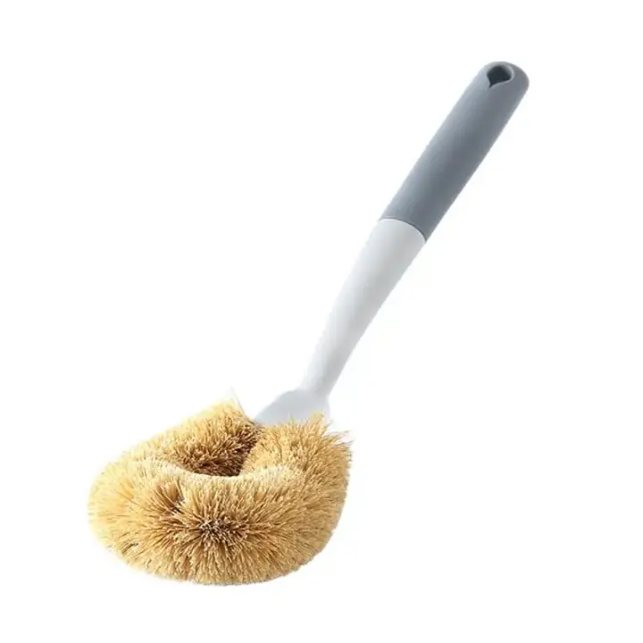 Cepillo de Limpieza de Ollas de Coco Palma de Seda Herramienta de Limpieza Doméstica Duradera para Descontaminación - 1