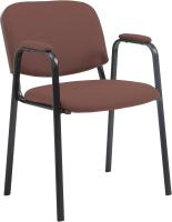 Confidente Ken Pro Tapizada En Tela I Silla De Conferencia con Base De Metal Negro I Silla De Oficina Sin Ruedas I Color:, Color:Negro - details 30
