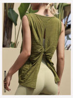 Camiseta deportiva sin mangas Moving Peach para mujer, Top ligero para ejercicio de Yoga, detalle retorcido, cómodo y transpirable, EVT - details 1