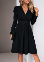 Elegante V-cuello Vestido para Mujer Color Sólido de Alta Calidad Estilo Retro Casual Moda Femenina - details 7