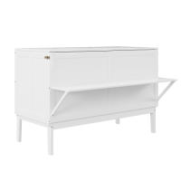 Cama de Armario Plegable de Pared 140x200 cm Marco con Escamas Blanco Para Jóvenes Sin Colchón - details 2