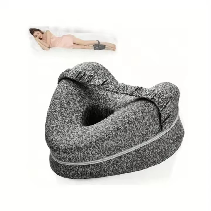 Almohada ergonómica para dormir de lado, 1 unidad, almohada de espuma viscoelástica para las rodillas con correa, cojín de apoyo - 1