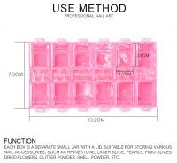 Caja de Accesorios KADS 12 Rejillas para Pulido de Uñas Bijoux de Diamante Rectangular Almacenamiento Seguro Marca KADS - details 2