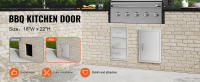 SucceBuy Puerta de acceso para barbacoa, puerta de cocina exterior individual de 407x559 mm. Montaje empotrado de acero inoxidable. Pared vertical con manija para isla de barbacoa y estación de parrilla - details 0