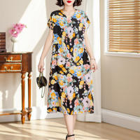 Elegante Vestido de Verano 2024 Estilo Vintage Suelto para Mujeres Cuello en V Casual - details 6