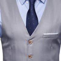 Chaleco de negocios para hombre, ropa de trabajo, chaleco Formal de negocios para boda, bolsillos, traje de tiras blancas extraíbles, chaleco clásico de Color sólido - details 5