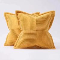 1 funda de almohada de pana con empalme, sofá súper suave, decoración a rayas, almohadas texturizadas para cojín de cama de 18.0 x 18.0 in - details 11