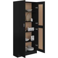 Armario de Libros Estante Estantería Soporte Almacenamiento Muebles Decoración Gabinete Oficina Estudio Contrachapada Negro 82,5x30,5x185,5 cm - details 5