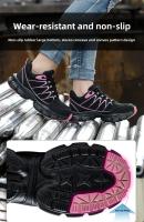 Zapatos de seguridad antideslizantes para mujer, botas de trabajo ligeras con punta de seguridad ANTIPERFORACIONES, color negro - details 5