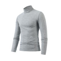 Camiseta de manga larga con cuello medio alto para hombre, Jersey informal de Color sólido, ropa interior - details 30