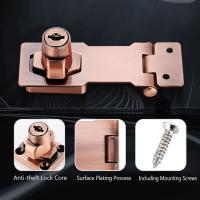 Cerraduras de cerrojo con llave de aleación de Zinc, sin perforaciones, hebilla de seguridad a prueba de golpes para el hogar y la Oficina, cobertizo, armario, cajón, armario, cerradura de puerta de madera - details 2