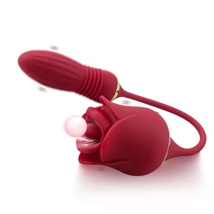 Juguete Sexual Vibrador Labial Rosado de Tamaño Grande Masajeador de Lengua Sensual - 1