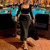 Faldas largas para mujer, falda Midi elegante de fiesta de noche con mariposa, moda plisada, color Beige y negro, verano y otoño 2024 - details 3