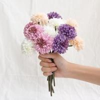 Flores artificiales de plástico de seda sintética con tallo