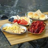 Plato de aperitivos de acero inoxidable 304, platos irrompibles de estilo coreano para servir comida, plato de barbacoa ovalado resistente a caídas, patatas fritas - details 3