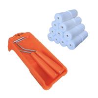 Kit de rodillos de esponja de alta densidad de 26 piezas de 5,08 cm, que incluye 2 marcos, 4 bandejas de pintura y 20 rodillos de esponja naranja de alta densidad, hechos de plástico - details 2