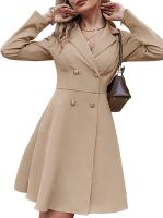 Chaqueta cortavientos de manga larga con doble botonadura de Color sólido para mujer, chaqueta ajustada a la moda, primavera 2025 - details 6