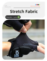 Guantes de medio dedo para bicicleta de montaña, manoplas cortas de GEL, almohadilla de Palma gruesa de 6mm, a prueba de golpes y antideslizante, tela elástica - details 9