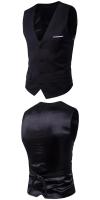 2019 nuevos hombres Slim Fit otoño chaleco de un solo pecho estilo coreano ropa Casual bolsillo falso para una silueta más delgada - details 19