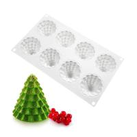 Herramienta para hornear pasteles de árbol de Navidad con 8 agujeros, bandeja de hielo apilable 3D, molde de silicona para árbol de Navidad, herramienta para hornear DIY, decoración navideña - details 1