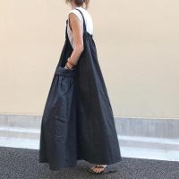 2024 Nuevo vestido sin espalda de estilo coreano transfronterizo informal de longitud media y tamaño de bolsillo con función reductora de edad - details 4