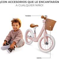 Bicicleta sin pedales rápida, bicicleta de equilibrio, partir a partir de 3 años, sólida, para niñas y niños, segura, ajustable, solo 3.7 kg, retro - details 14