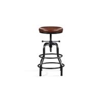 Juego de 2 Taburetes de Metal Ajustables para Cocina Altura de 89-111 cm Diseño Industrial Blanco - details 12