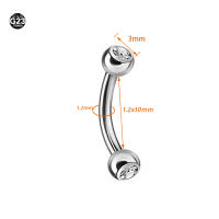 Anillo de titanio para Piercing corporal, barra curvada para ceja, Tragus, hélice, oreja, vientre, labio, 10Mm, 16G, 1 unidad, 23 titanio - details 1