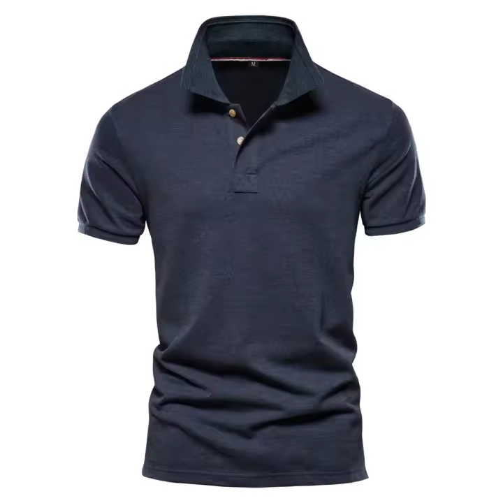 nuevos Polos de algodón para hombre, Polo clásico de Color sólido, Polo Social de negocios informal de alta calidad para hombre - 1