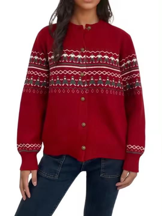 Punto para mujer cuello redondo manga larga suelta casual t - 1