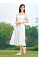 Vestido Semir para Mujer Verano 2024 Suelto, Elegante, Cuello Cuadrado, Cintura Recortada, Estilo Francés - details 1