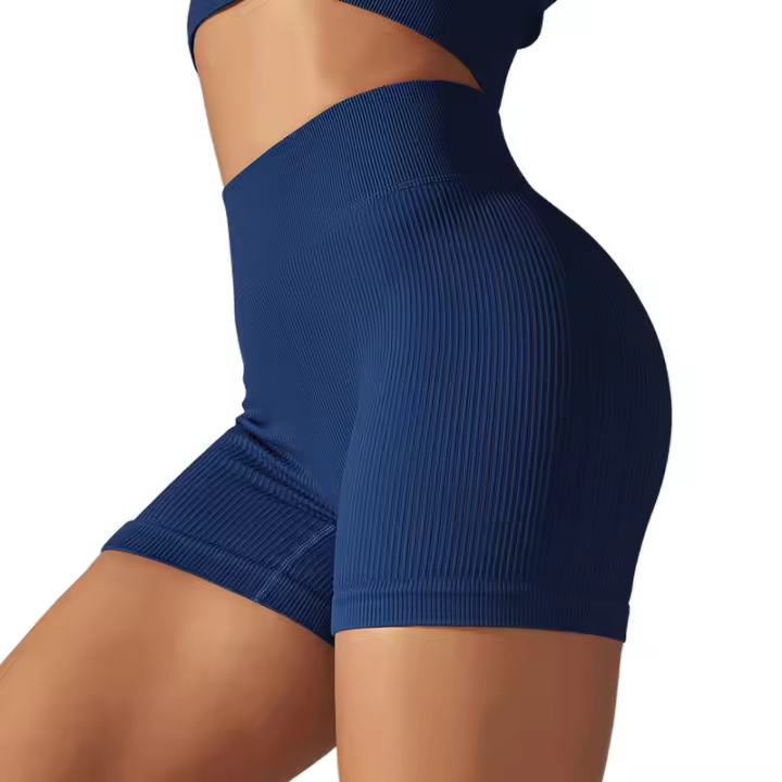 FKAFIT Pantalones Cortos Sin Costuras de Cintura Alta con Efecto Scrunch Butt para Mujeres Talle de Gimnasio Fitness Outfits Material de Nylon Tipo de Actividad al Aire Libre - 1