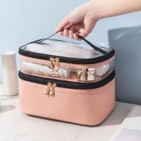Caja de cosméticos transparente impermeable, bolsa de almacenamiento de artículos de tocador de viaje de PVC PU, bolsa de maquillaje con separación de ropa seca y húmeda - details 10