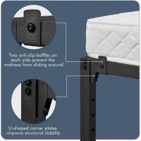 Bastidor de Cama Metálico Listones de Acero Espacio de Almacenamiento Bajo la Cama Fácil Montaje Cama Individual 90 x 190 x 36.5 cm Negro - details 21