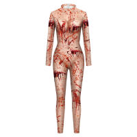 Mono de Halloween para Mujeres, Body con Estampado Digital de Sangre, Leotardo - details 0