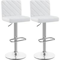 Juego de 2 Taburetes de Bar Altura Ajustable 92-113,5cm Sillas de Bar Asientos Giratorios Diseño Moderno Taburetes Altos Negro - details 35