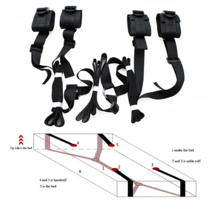 Juego de Bondage BDSM sin vibrador, Juguetes sexuales eróticos de esclavo para mujeres y parejas, ataduras abiertas de piernas, esposas de cuello, correas de tobillo, tienda - 1
