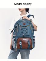 WEIXIER Mochila multifuncional elegante para hombre: nailon duradero con textura de cocodrilo, gran capacidad para computadora portátil, viajes, escuela y trabajo, diseño blanco y marrón, regalo perfecto para amigos y familiares, mochila de viaje - details 9
