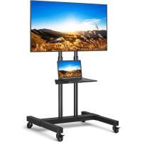 TV Pie Ruedas para Televisión de 32 43 50 55 65 75 80 Pulgadas - Tele Televisor Soportes Pie Inclinable - Soporte TV Suelo Altura Ajustable Movil |   MAX Vesa 600x400mm 50 KG - details 0